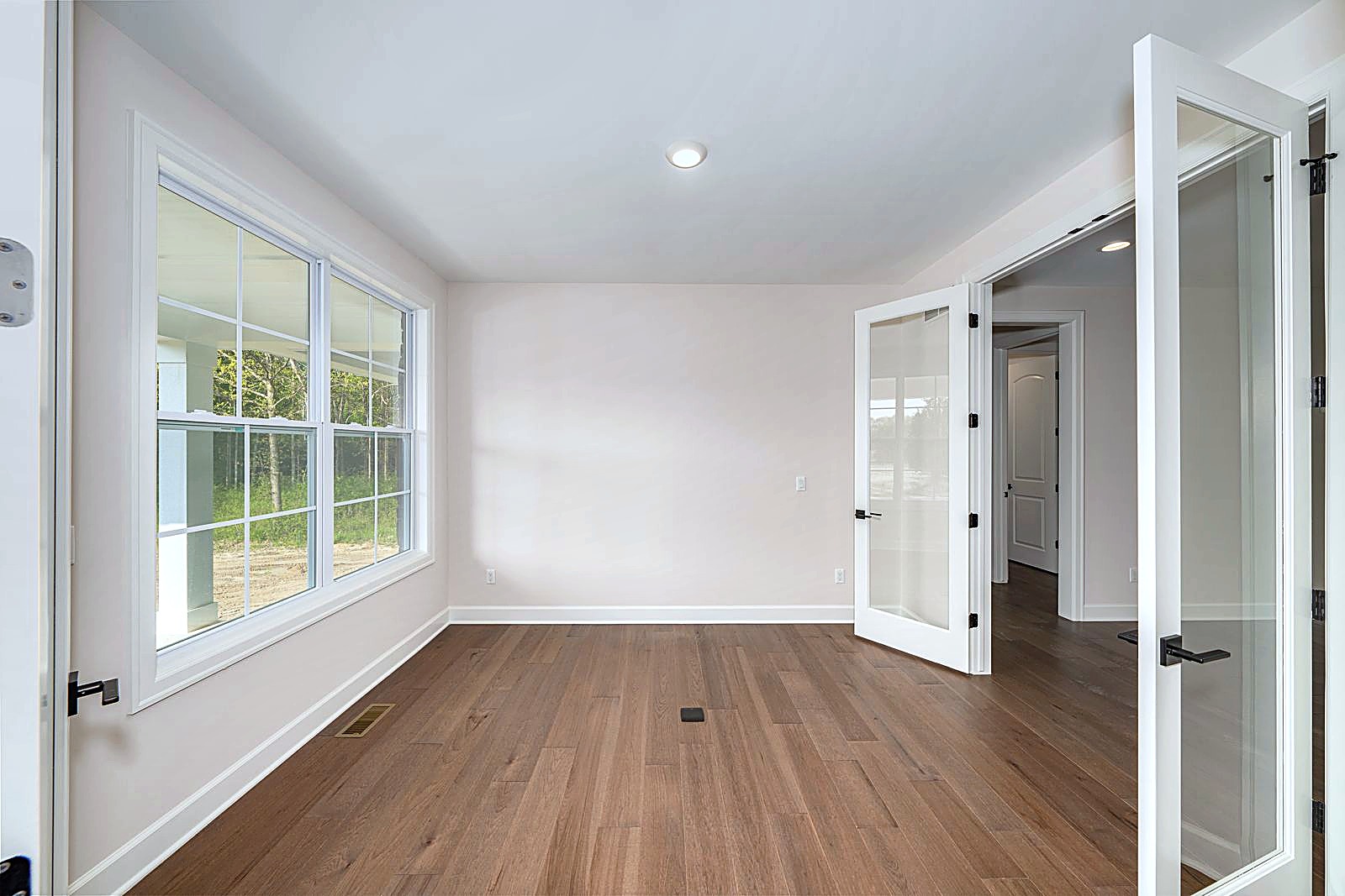 Flex room with French doors