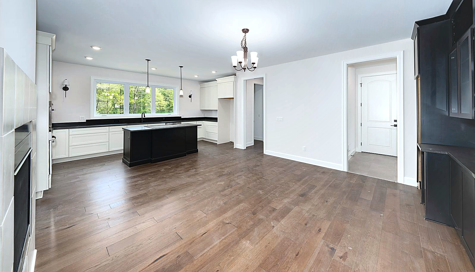 Kitchen island and walkway
