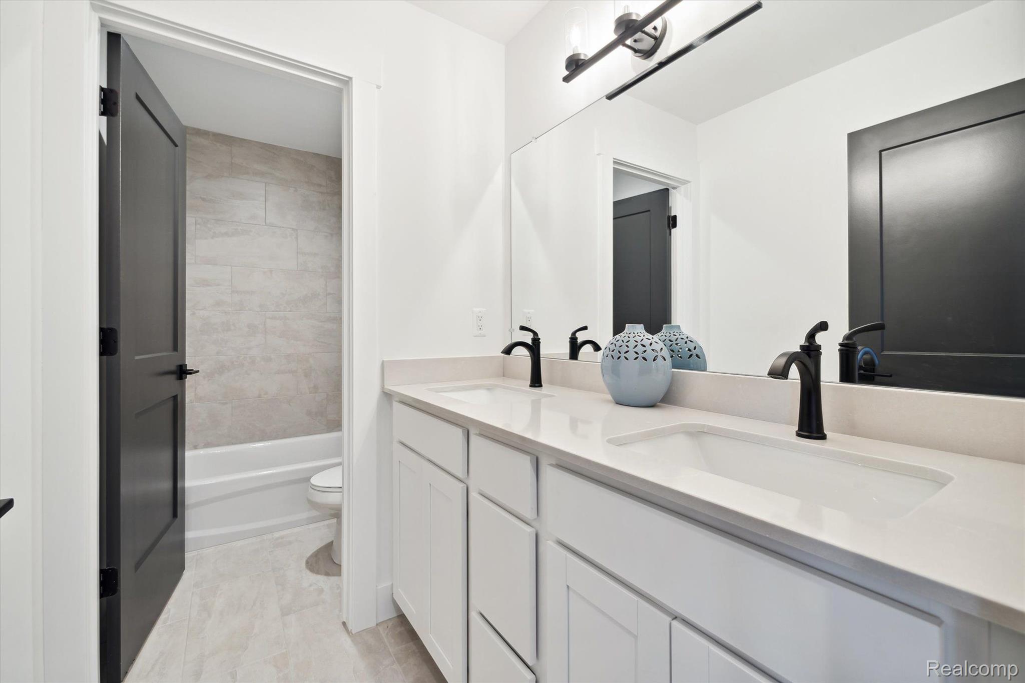 Powder bathroom with vanity